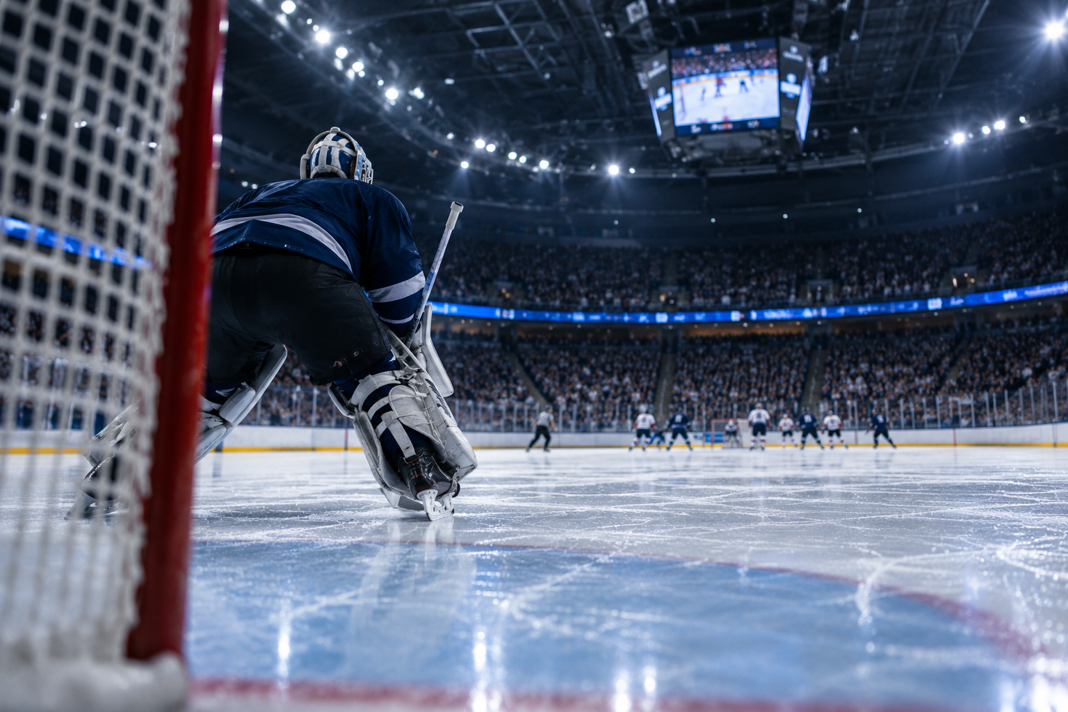 The same goalie can perform differently in different team environments.  Illustrative image generated with ChatGPT (AI).