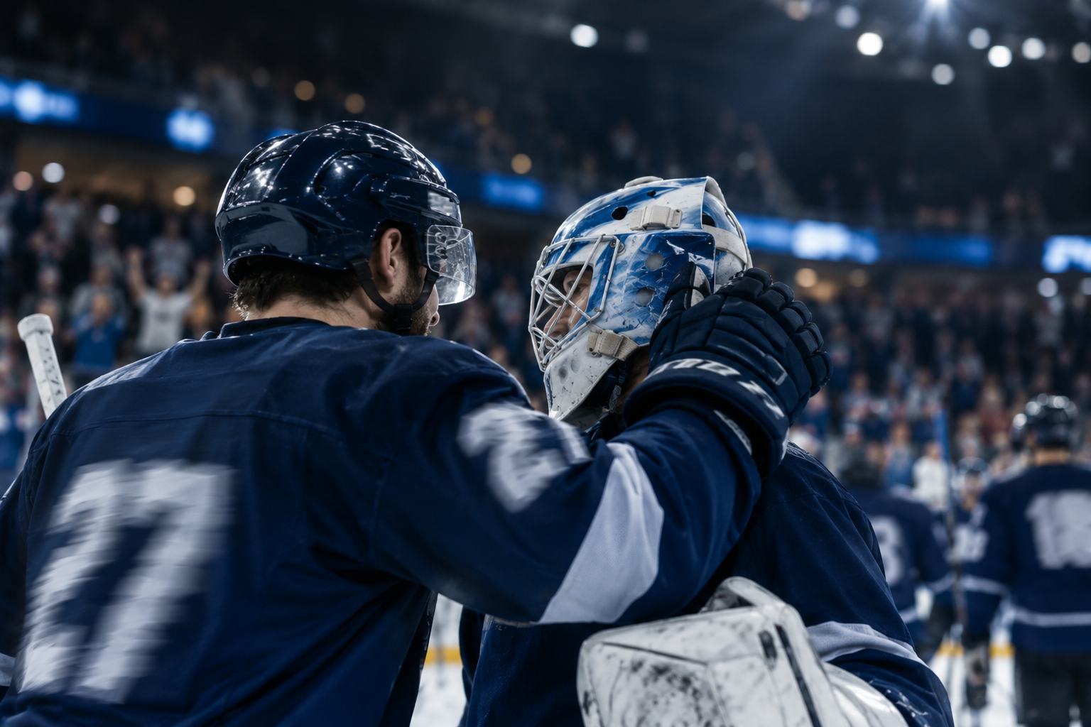 Goalies are often labeled heroes or zeros, but the environment can matter more than their actual performance.  Illustrative image generated with ChatGPT (AI).
